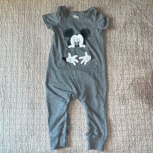 Disney Charcoal Baby Romper with Mickey Design